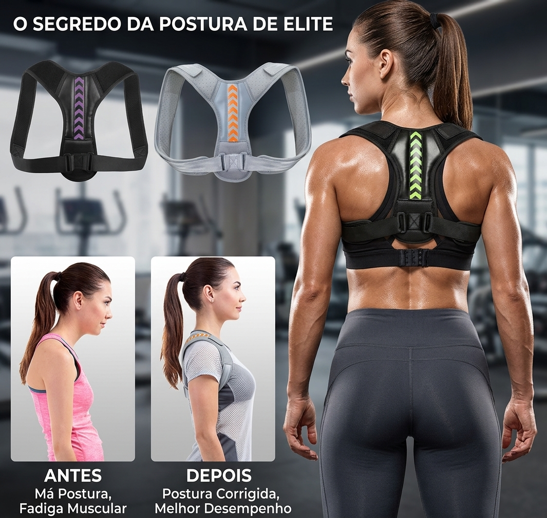 Corretor de postura ajustável para homens e mulheres