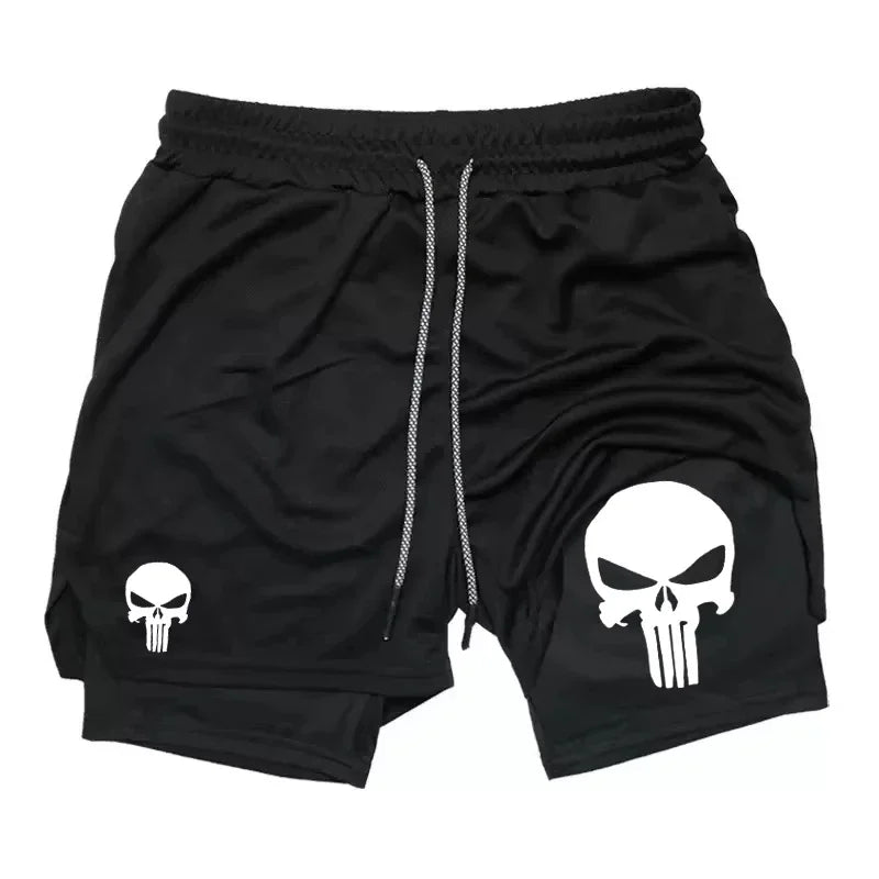 Calção esportivo masculino com bolso para celular