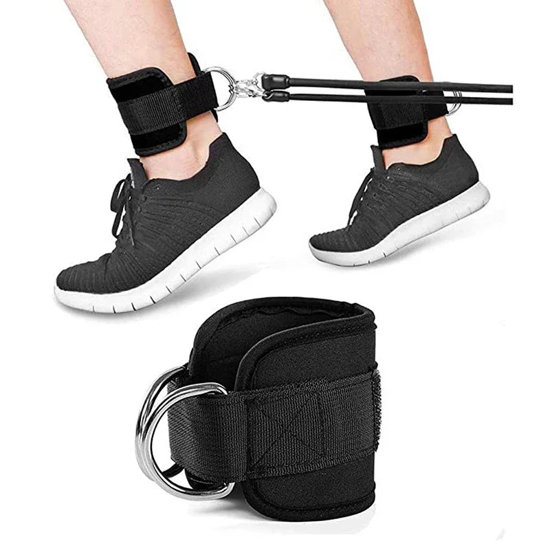 peças de tornozeleiras de cabo com argola dupla em D ajustáveis para exercícios na academia