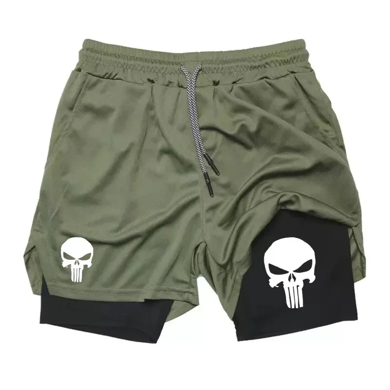 Calção esportivo masculino com bolso para celular