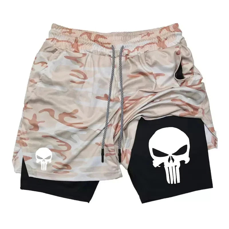 Calção esportivo masculino com bolso para celular