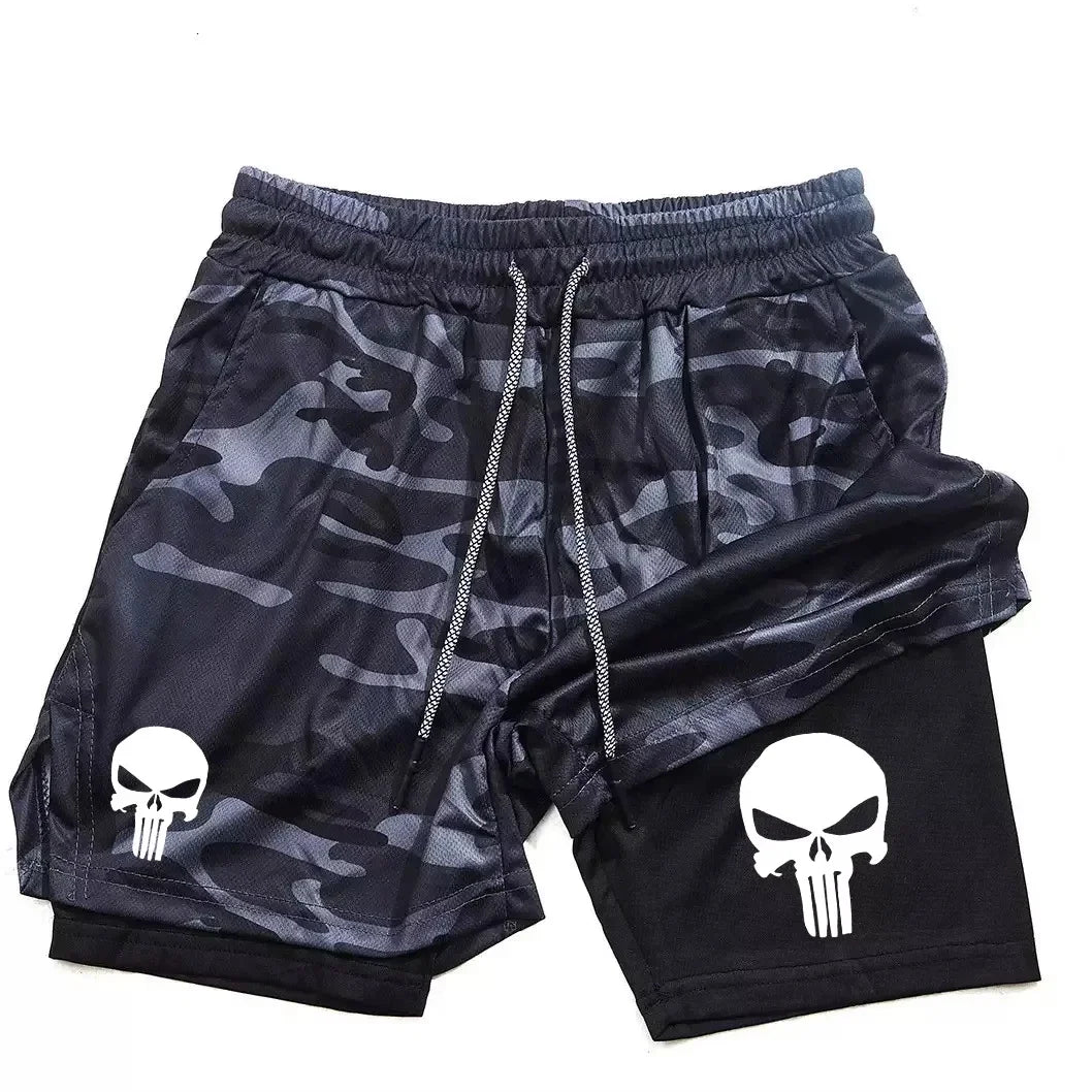 Calção esportivo masculino com bolso para celular