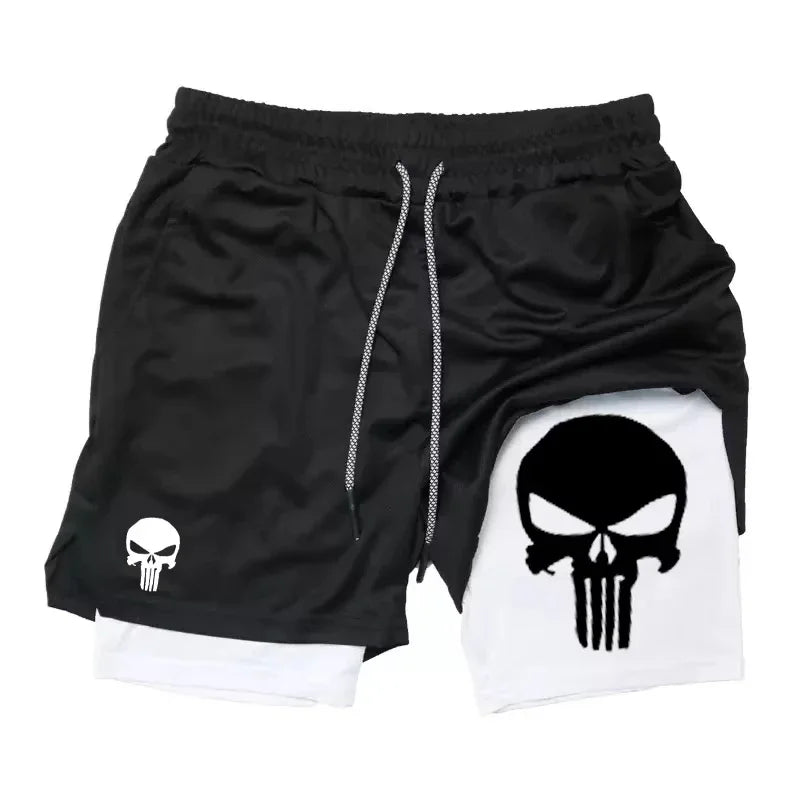 Calção esportivo masculino com bolso para celular